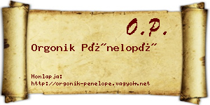 Orgonik Pénelopé névjegykártya